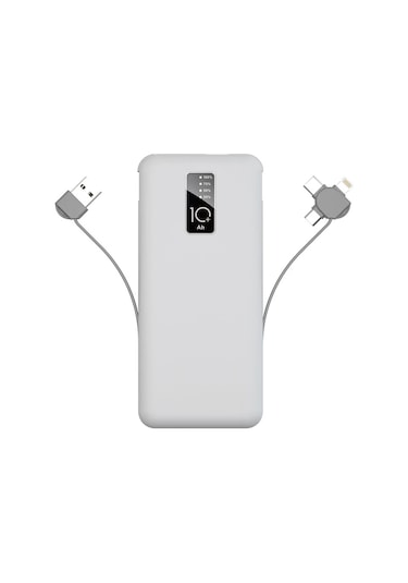Talazan Beyaz Pw-05 Hızlı Led Göstergeli Micro Lightning Type-c Kablolu Taşınabilir Powerbank 10 BEYAZ
