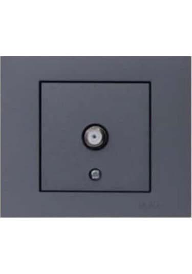 Grano Metalik Füme Tv Prizi F Tip 4'lü Paket Çerçeve Dahil