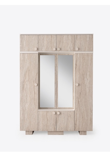 Lotus Mdf Portmanto Krem - Meşe