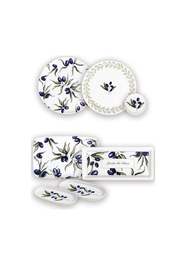 The Mia Olivos Kahvaltı Takımı 6 Kişilik 19 Parça Set 2 Çok Renkli