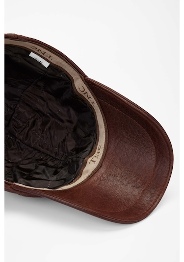 Tamer Tanca Erkek Hakiki Deri Taba Şapka 524 1864k Sapka Sk21-22 Taba