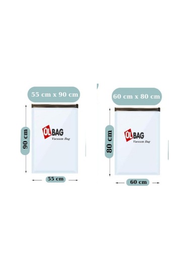 2'li Vakumlu Hurç Seti - 7 1 Ad. 55 Cm X 90 Cm - 1 Ad. 60 Cm X 80 Cm Elbiseler, Mont, Kaban Şeffaf