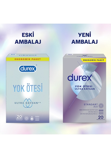 Durex Yok Ötesi Ekstra His Prezervatif 20'li + Ultra Kaygan Prezervatif 20'li