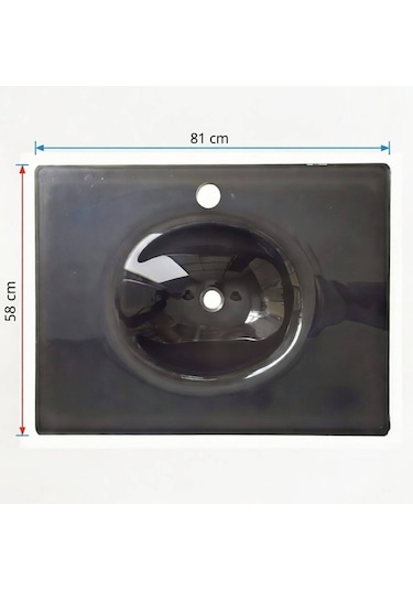 Brezza - Antrasit 58 81 Cam Lavabo - 55011297- Antrasit