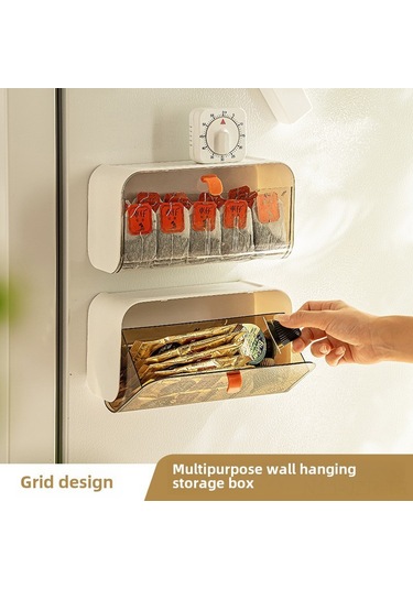 Geeroyoo Duvar Tipi Bölmeli Organizer, Pp Plastiği İle Dayanıklı, Kapaklı Ev & Dormitory Depolama Kutusu, Renk: Transparan Fıstık Kahverengi