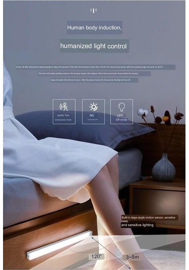 Willowhaven Beyaz Sanat İnsan Vücudu Gece Işık Şeridi, 30cm, Taşınabilir El Şarj, Merdiven, Şarap Dolabı Işığı Beyaz