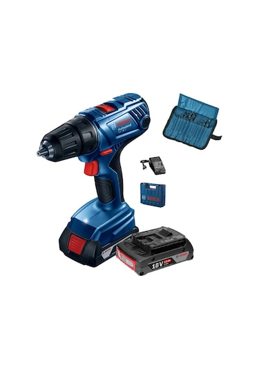 Bosch GSR 180-LI 2x2.0Ah Çift Akülü Vidalama Makinesi + 23 Parça Set - 06019F810A