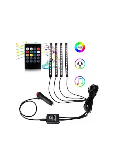 4Parçalı Uzaktan Kumanda Bluetooth Kontrollü Atmosfer Işık LEDi