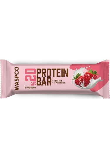 Waspco Çilekli Protein Bar 40g x 12 Adet