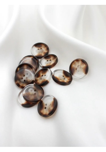The New Button Dekoratif Düğmeler Kahverengi 25 Mm 12 Adet 276235836