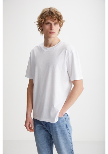 Cultıvated Erkek 3'lü Kalın Dokulu Regular %100 Organik Pamuk Laci/bej/byz T-shirt