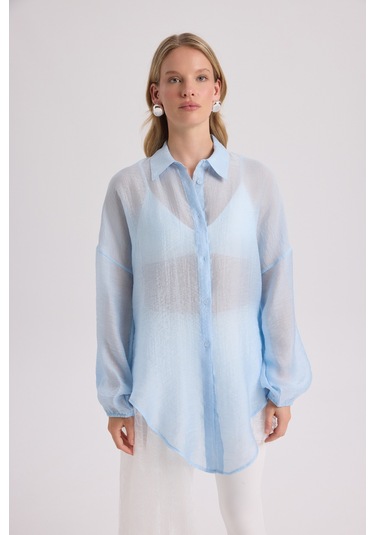 Mai Collection Mai Studios Co. Lyra Oversize Mavi Gömlek Mavı