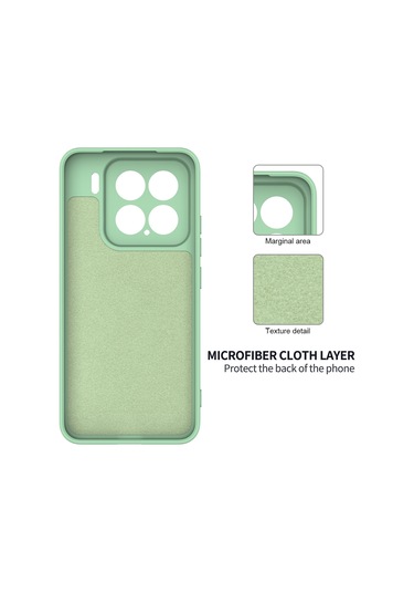 Xiaomi 15 İçin Düz Renk Sıvı Silikon Düşmeye Dayanıklı Tam Kapsama Telefon Kılıfı Yeşil