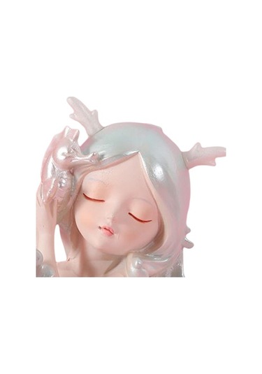 Opulentliving Ofis Dekorasyonu Sevimli Küçük Kız Figürü Doğum Günü Hediyesi 8 Cm Reçine Küçük