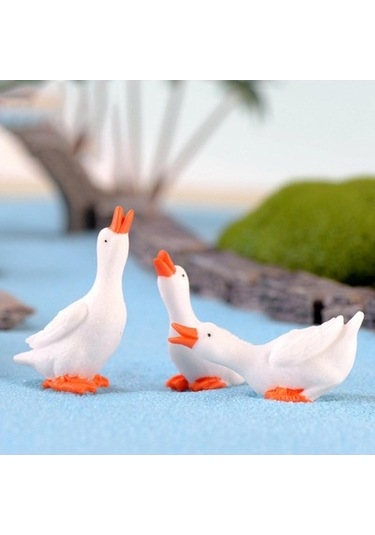 Lijinxu 3 Adet Mini Kaz Figürleri Minik Heykelleri Kek Toppers