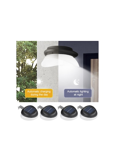 Cbtx Bahçe Aydınlatma Yumruksuz Uçan Daire Güneş Lambası Açık Bahçe Dekorasyon Duvar Lambası Siyah Kabuk Sarı Sıcak Işık