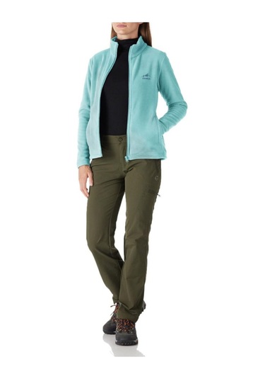 Genıus Store Kadın Tam Fermuarlı Kalın Outdoor Polar Ceket Mint Yeşili