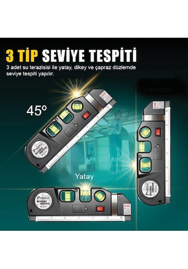 Proskit Pd-161C Lazerli Metre Su Terazili 4İn1