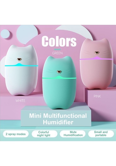 Suofeng Renkli Gece Işığı Ultrasesli Nemlendirici - 260ml Kapasite, Su Yokken Otomatik Kapanma, Usb Besleme, Ofis/oda/araç Uygun, Pembe