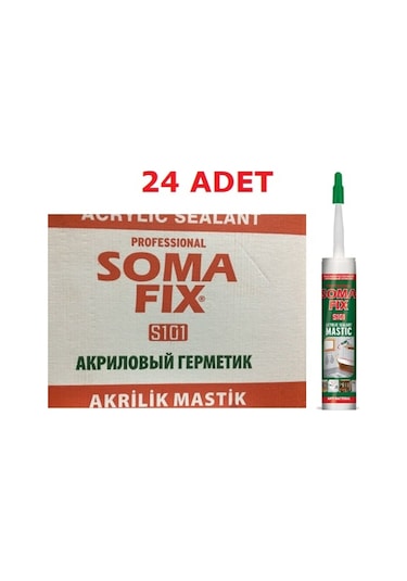 24 Adet 500 Gr Beyaz Somafıx-Fermfıx Akrilik Mastik Beyaz