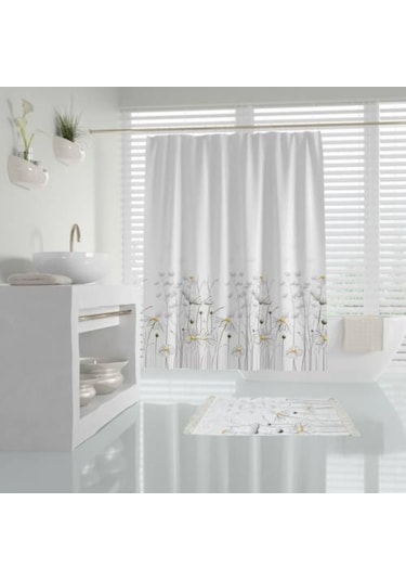 Tropik Banyo Duş Perdesi 8441 Model Çift Kanat 2X110X200Cm Çok Renkli