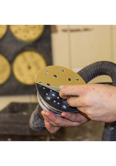 Sones 100 Adet / Kutu 5 İnç 8 Delikli Yuvarlak Disk Zımpara Kağıdı 125mm Sarı Kum Floklama Kağıdı, Kum: P80