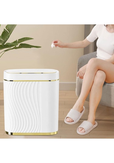 Suntek Magideal Ev Ofis Tuvalet Için Akıllı Çöp Kutusu Beyaz