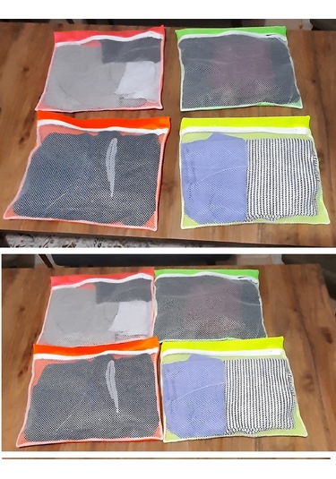 4 Adet 4 Renk Bavul İçi Düzenleyici - Fermuarlı Valiz Organizeri Renkli