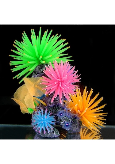 Sones Akvaryum Makaleleri Dekorasyon Tpr Simülasyon Deniz Kestanesi Topu Mercan Noktalı, Boyut: L, Çap: 13cm