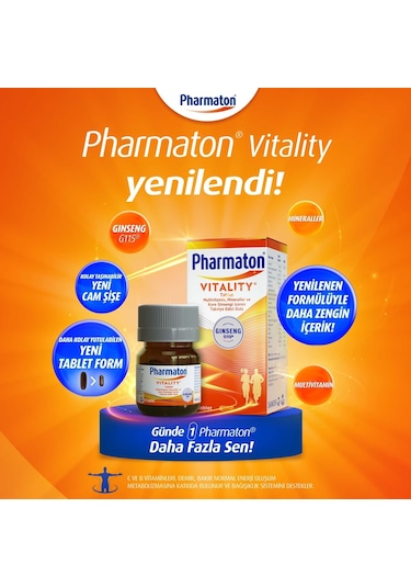 Pharmaton Vitality Ginseng G115 Multivitamin ve Mineraller 60 Tablet