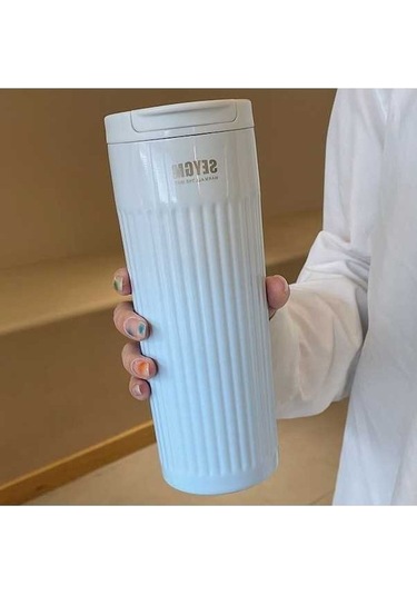 Didadodo 500 Ml Moda Paslanmaz Çelik Kahve Kupası Renk Değiştiren Tasarım Araba Termos Kupa Mavi Mavi Mavi