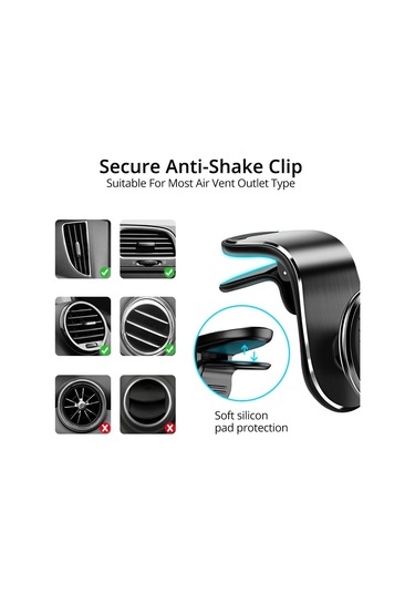 Manyetik Araç Telefon Tutucu, Evrensel Araç Telefon Tutucu 360 Dönebilen Manyetik Araç Telefon Tutucu Ve Tek Serbest Bırakma Düğmesi - Siyah