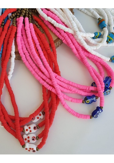 Pinkimaj Fimo Kolye Murano El Yapımı Cam Balık Figürlü