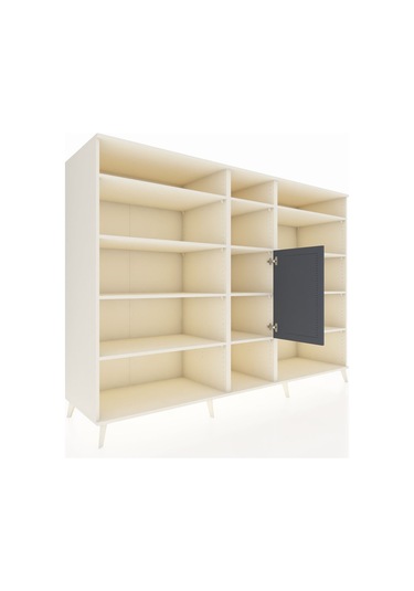 Kronos Dolap 12 Raflı Tek Kapaklı 220x59x163 Aytaşı-antrasit/ayt Aytaşı-antrasit/aytaşı