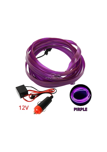 Sıcak Satış 1/2/3/5m Araba Iç Aydınlatma Led Kapı Şeritleri Dekorasyon Çelenk Teli Purple-cigarett 3m 1 Piece Set