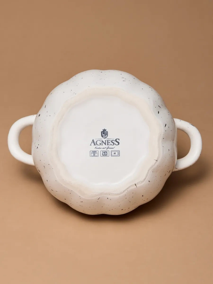 Agness Fırında Pişirmek İçin Kapaklı 600 Ml "balkabağı" Kalıbı 204232965 Beyaz