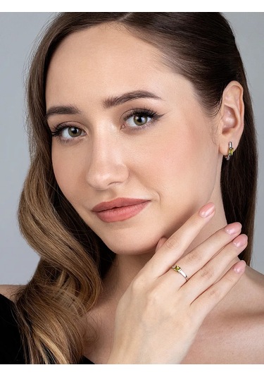 Uvelirnye Tradicii 925 Ayar Gümüş Doğal Krizolit Taşlı Yüzük 291945153 Gümüş