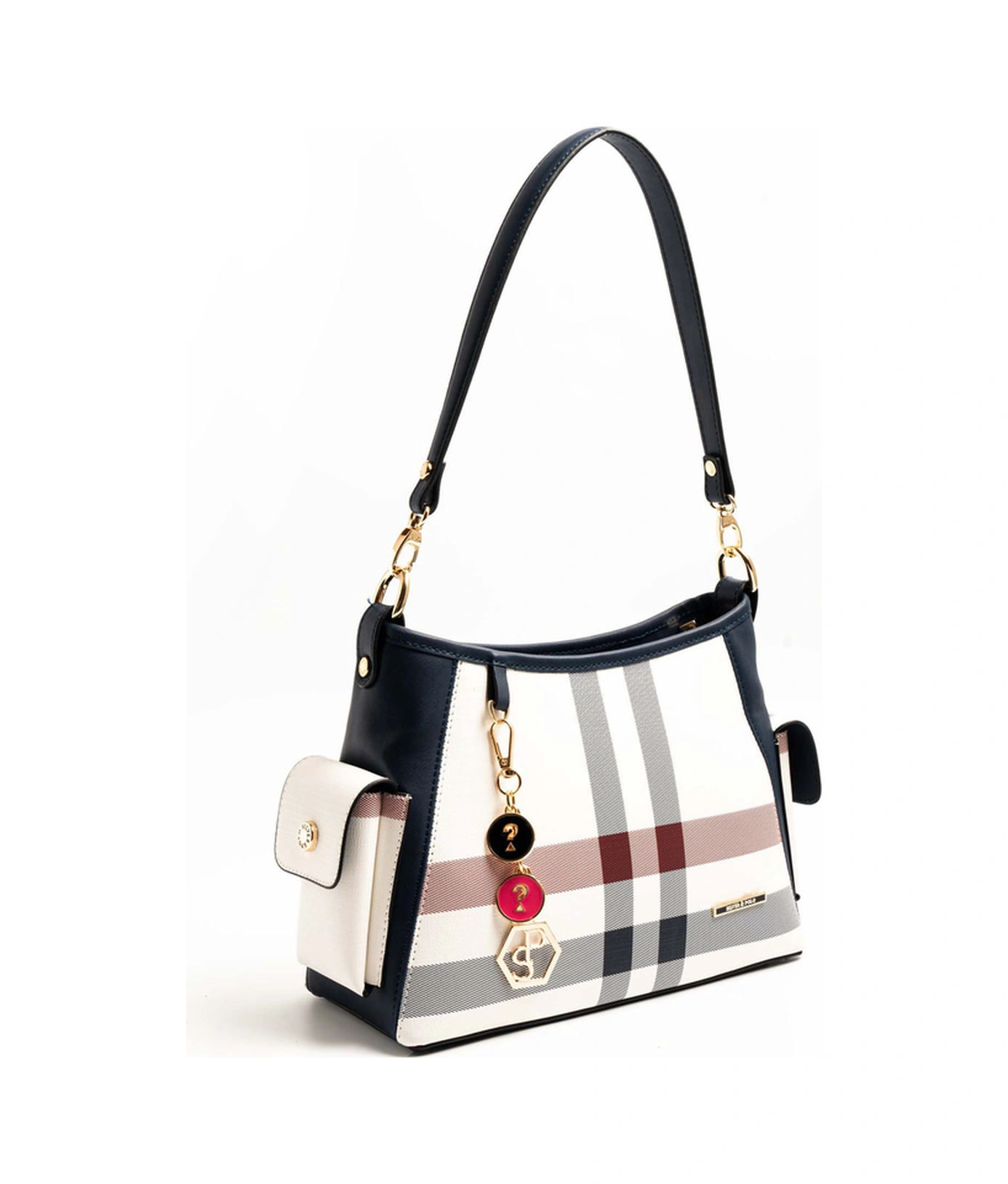 Silver Polo Kadın Omuz Çanta 1183 Beyaz - Lacivert