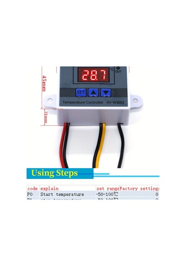 Dijital Termostat Xh-w3002 Led Ekranlı Sıcaklık Kontrol Cihazı 220v