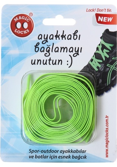 Magic Locks Akılı Elastik Yassı Bağcık-Neon Sarı Neon Sarı