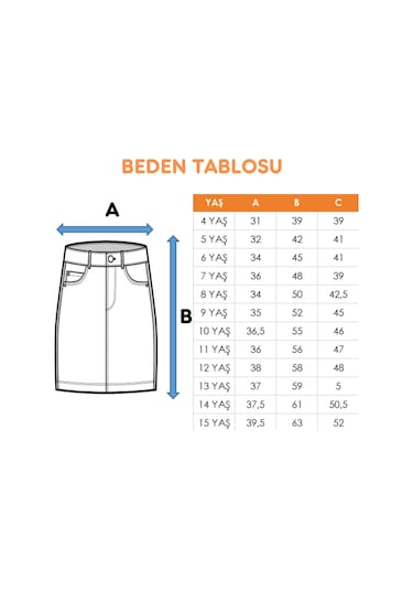 Kız Çocuk Kargo Keten Etek 2959 Mavi