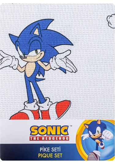 Karışık Sonic Baskılı Tek Kişilik Çocuk Pike Seti Çok Renkli