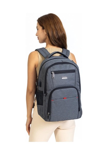 Gri Sportif Darbe Emici Su Geçirmez 13,3-14 İnç Laptop Sırt Çantası Renkli Çok Renkli