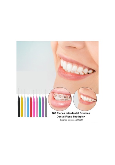 Tenfowee Diş Arası Temizleme Fırçası Seti - 100 Adet Yumuşak Kıllı, 10 Renk Seçeneği, Taşınabilir Ve Pratik