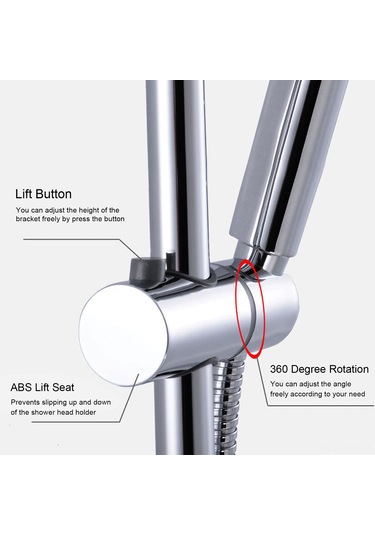 Qingmipy 25mm Boru Çaplı Tuşlu Ayarlanabilir Duş Şefafı Konum Ayar Cihazı - 360 Döner, Yükseklik Regülasyonlu, Dayanıklı Chrome Banyo Braketi Diğer