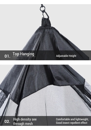 Ebitda Taşınabilir Kamp Sineklik Çadırı - Hızlı Kurulum, Siyah Siyah