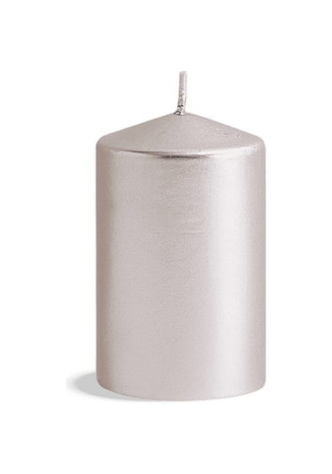 Pasabahce Silver Silindir Mum 110x68 Mm - 1 Adet Gri