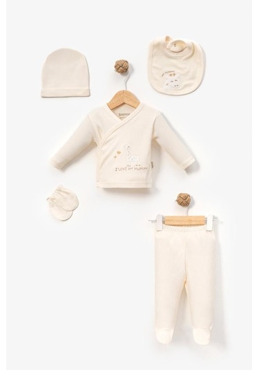 Bebitof %100 Pamuk Yavru Zürafa Desenli 5 Parça Yenidoğan Hastane Çıkışı Zıbın Seti Bbtf.krm.20229.15 Krem Bebitof %100 Pamuk Yavru Zürafa Desenli 5 Parça Yenidoğan Hastane Çıkışı Zıbın Seti Bbtf.krm.20229.15 Krem