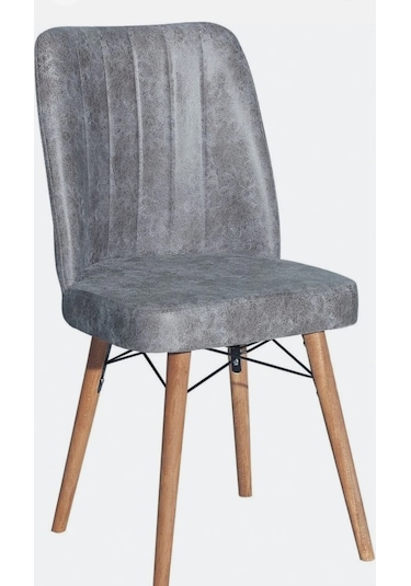 Kaliteli 2 Adet Kare Gold Mutfak Salon Sandalyesi Gri