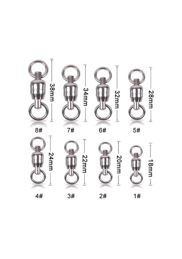 Muqzı Spor Aksesuarı 3 Adet Paslanmaz Çelik Çift Rulman Fırdöndüler Tuzlu Su Olta Takımı Konektörü 6